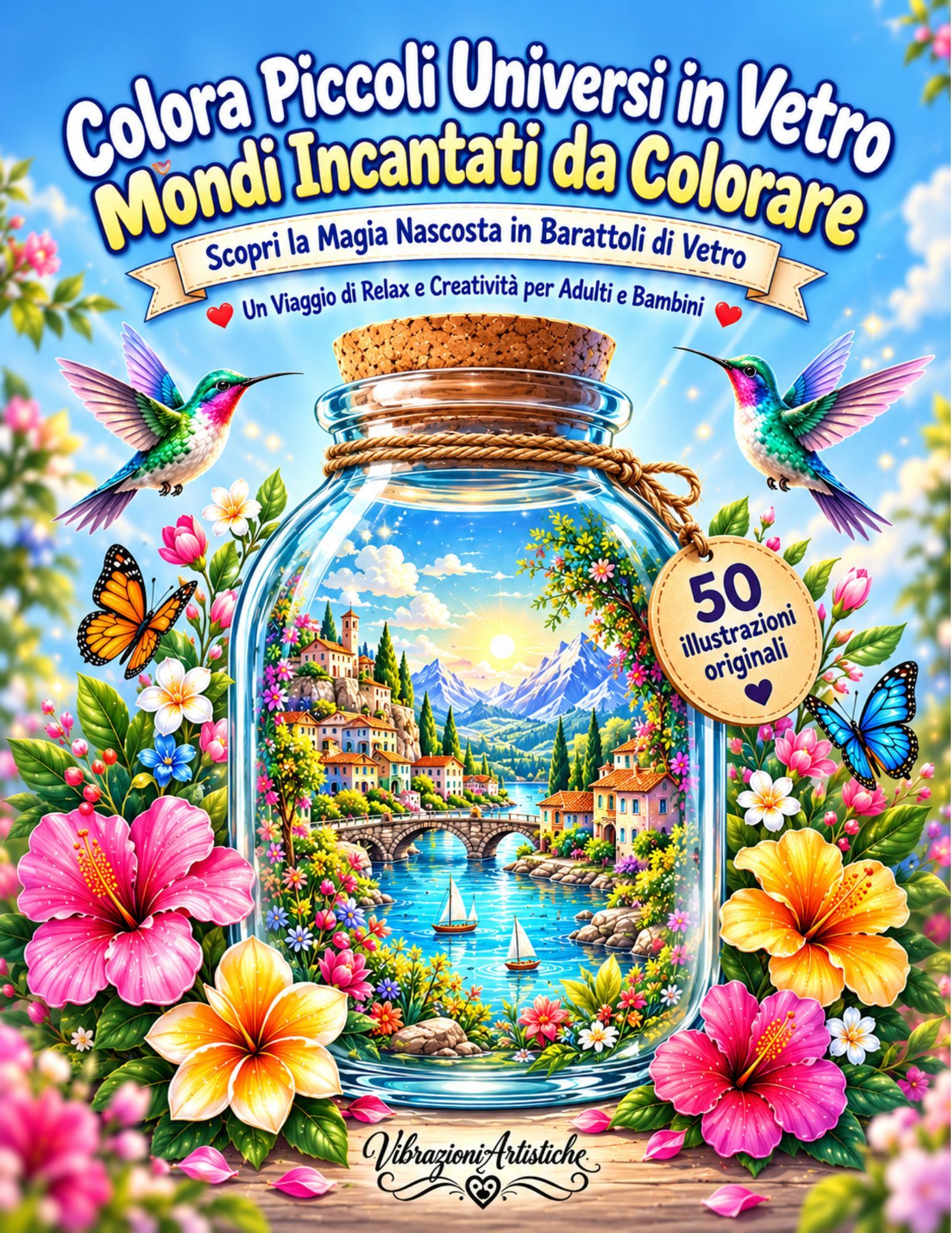 Copertina del libro da colorare Colora Piccoli Universi in Vetro