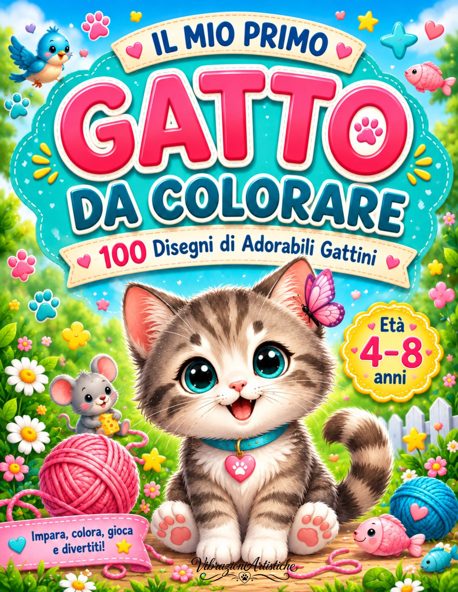 Copertina del libro da colorare Il Mio Primo Gatto da Colorare
