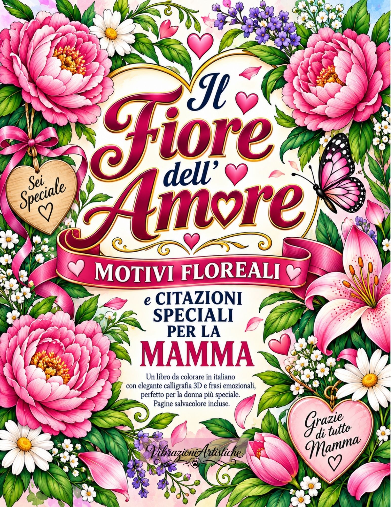 Copertina del libro da colorare Fiore dell'Amore