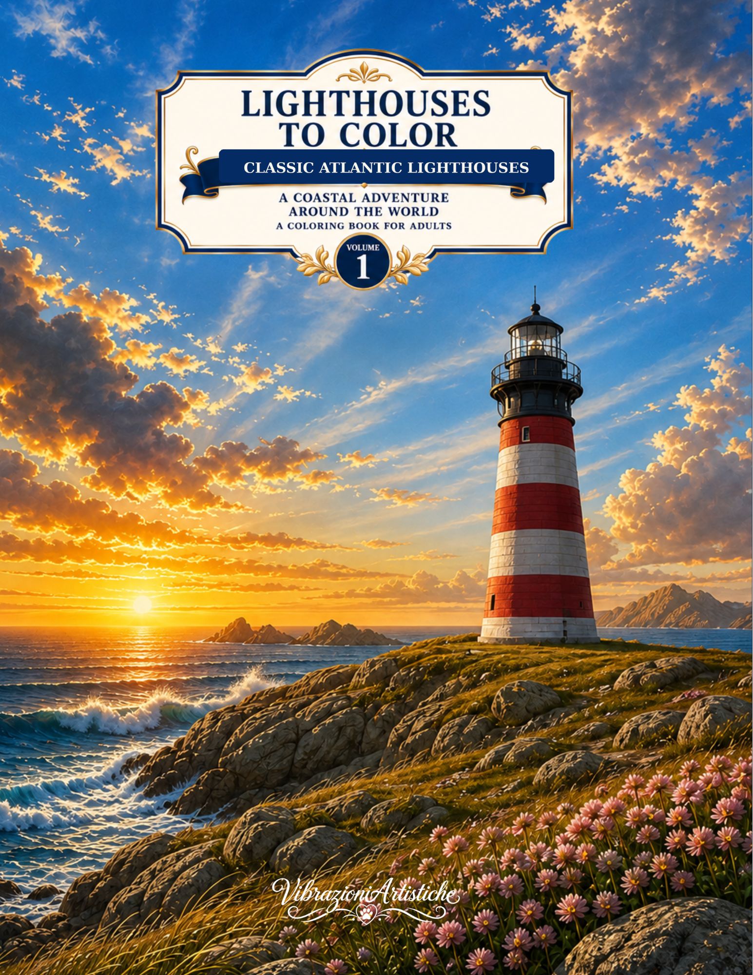 Copertina del libro da colorare Lighthouses to Color - Volume 1