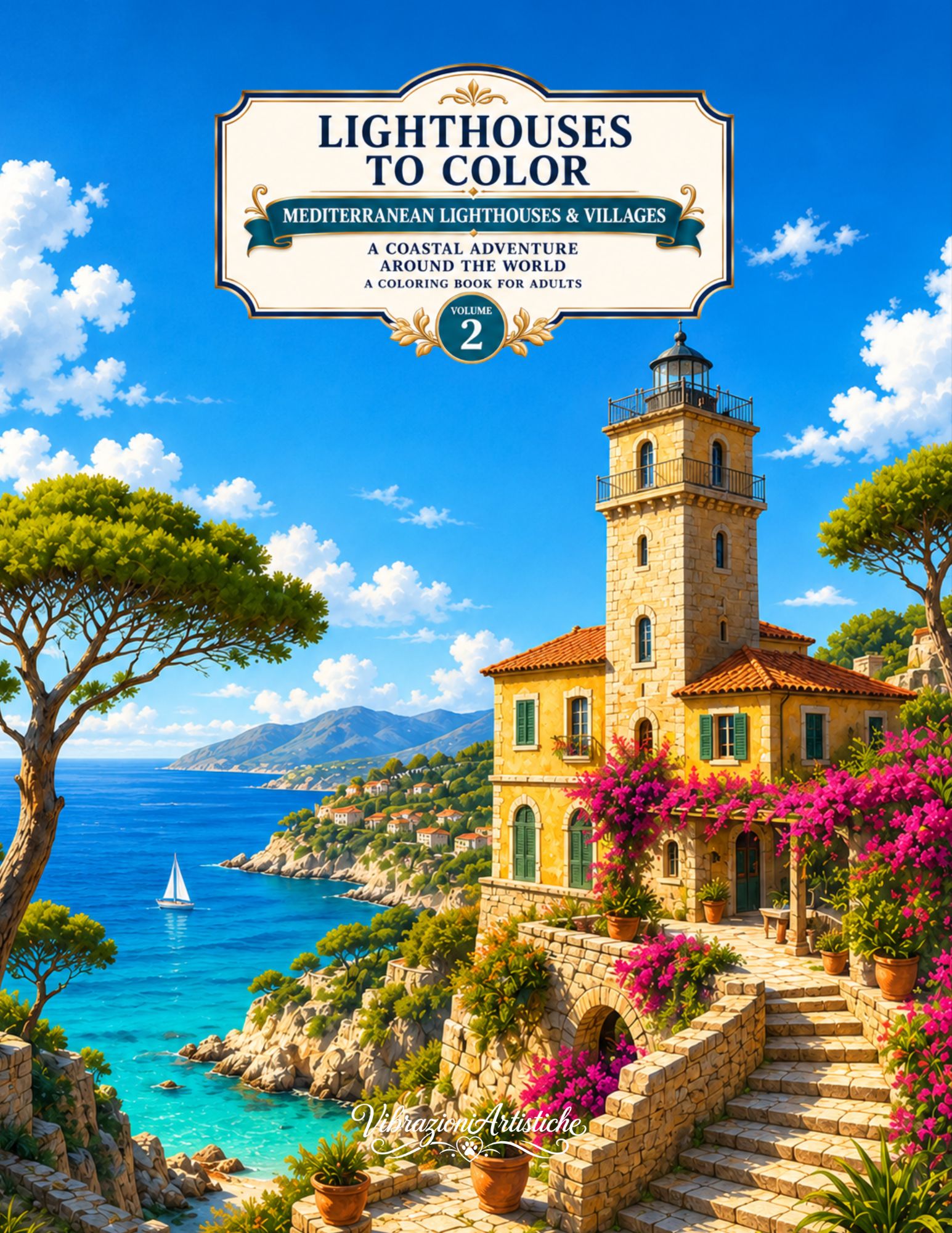 Copertina del libro da colorare Lighthouses to Color - Volume 2