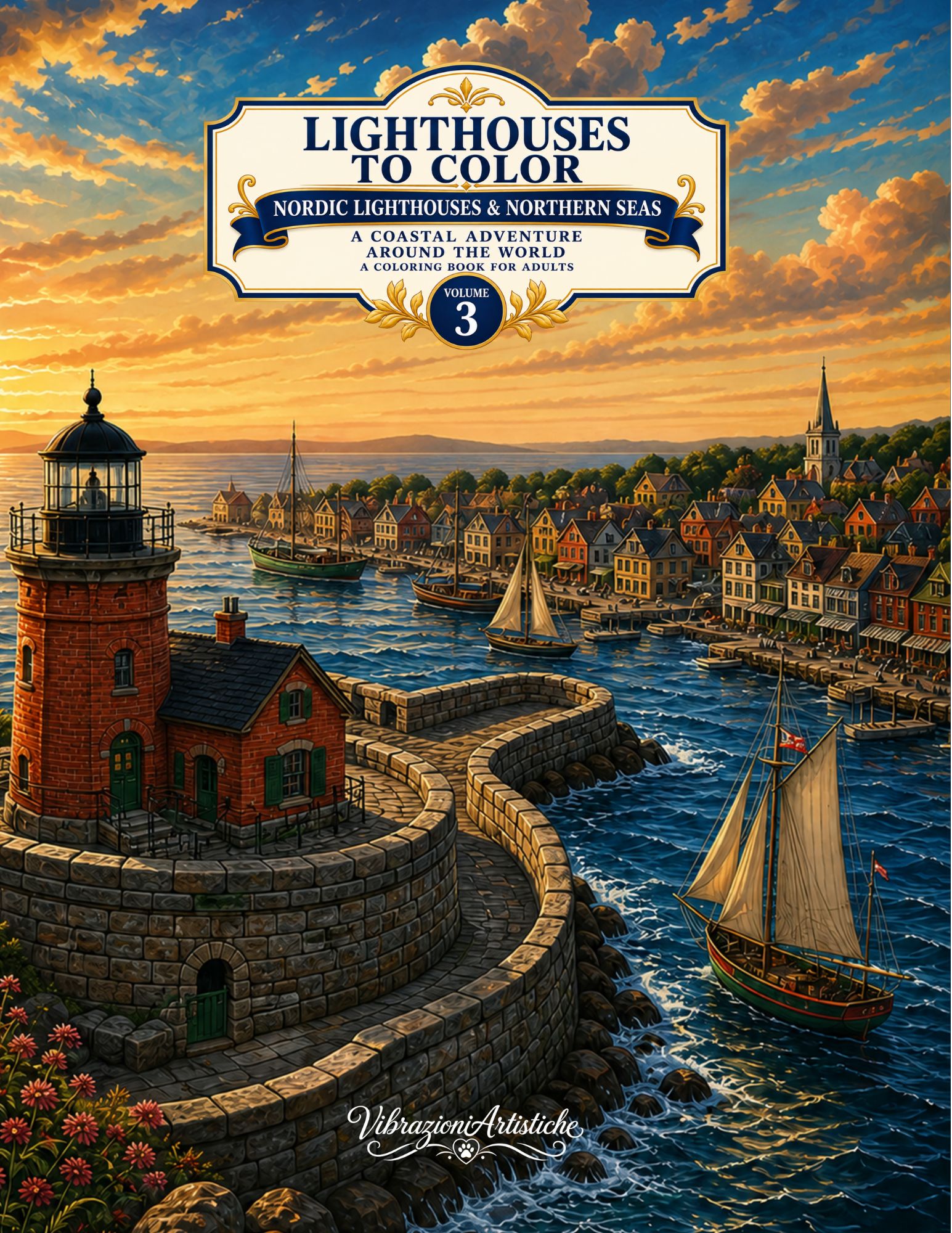 Copertina del libro da colorare Lighthouses to Color - Volume 3