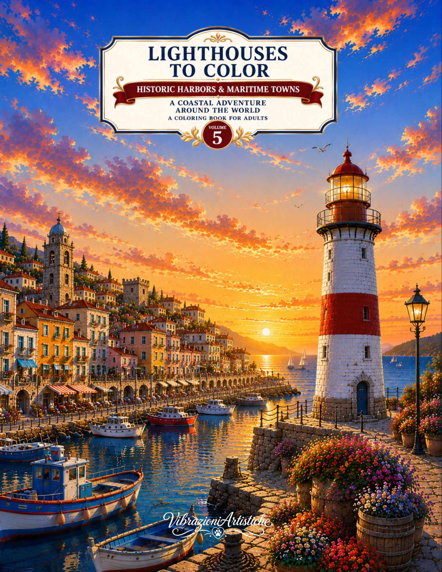 Copertina del libro da colorare Lighthouses to Color - Volume 5