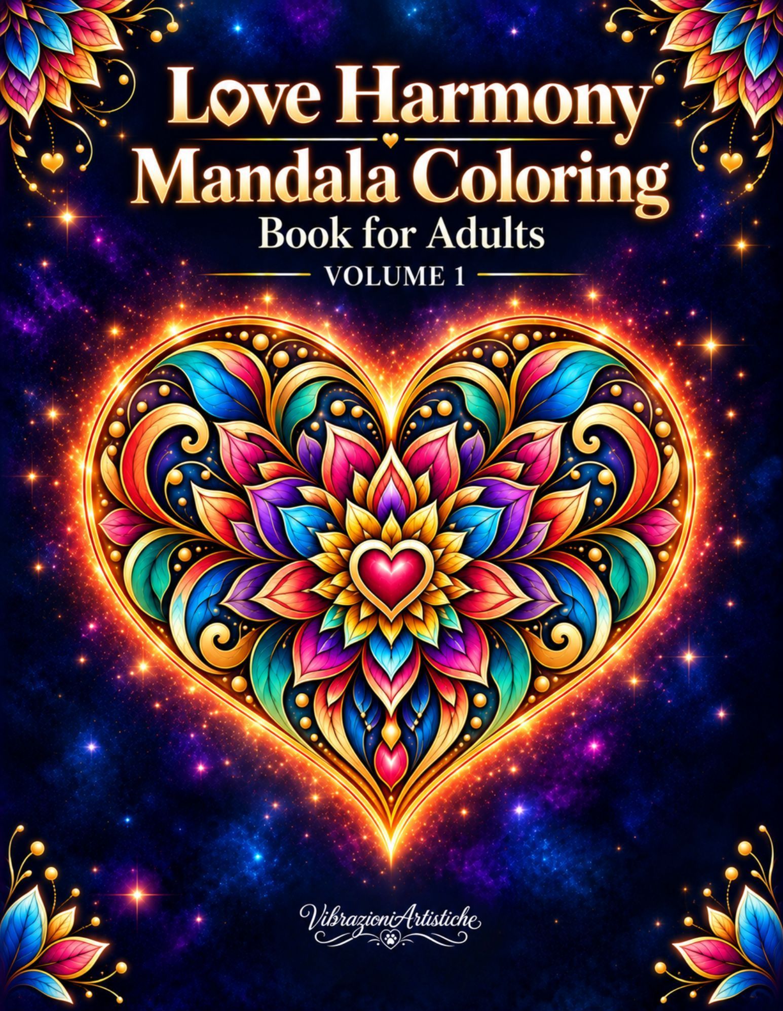 Copertina del libro da colorare Love Harmony Mandala Coloring Book - Volume I