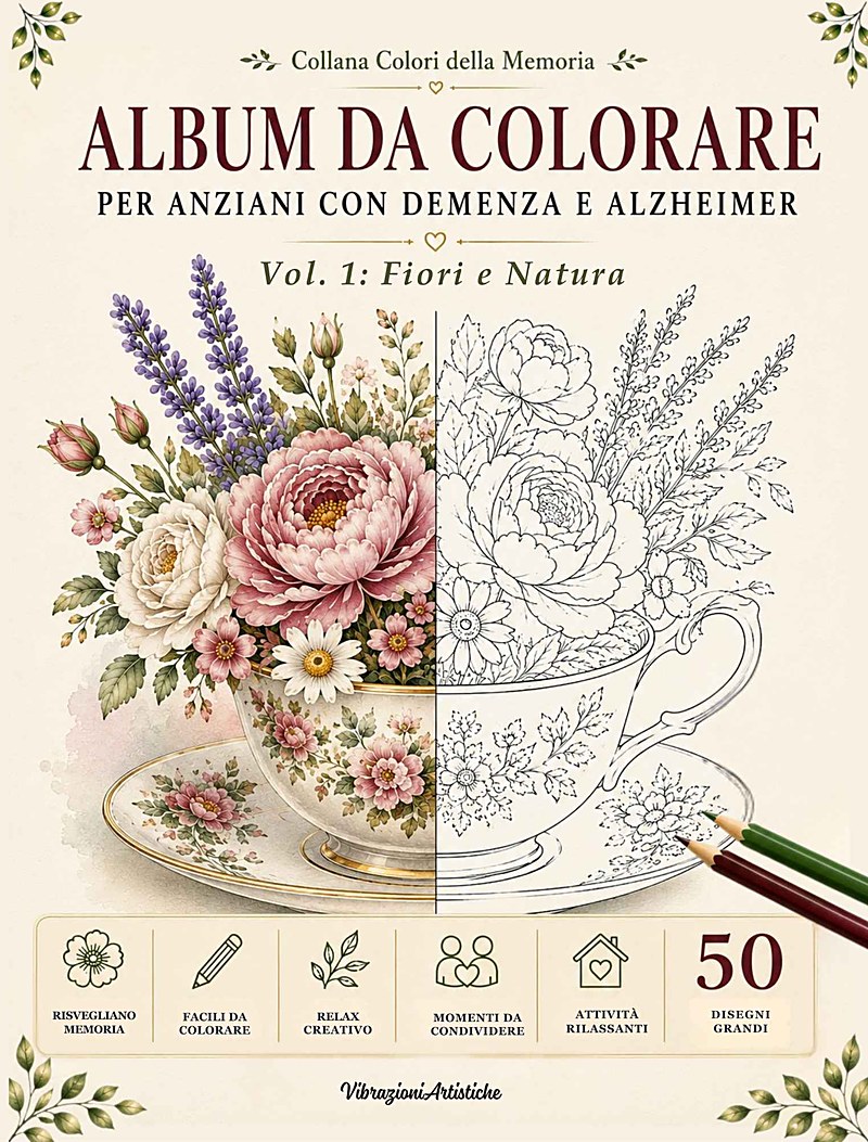 Copertina del libro da colorare Vol. 1: Fiori e Natura