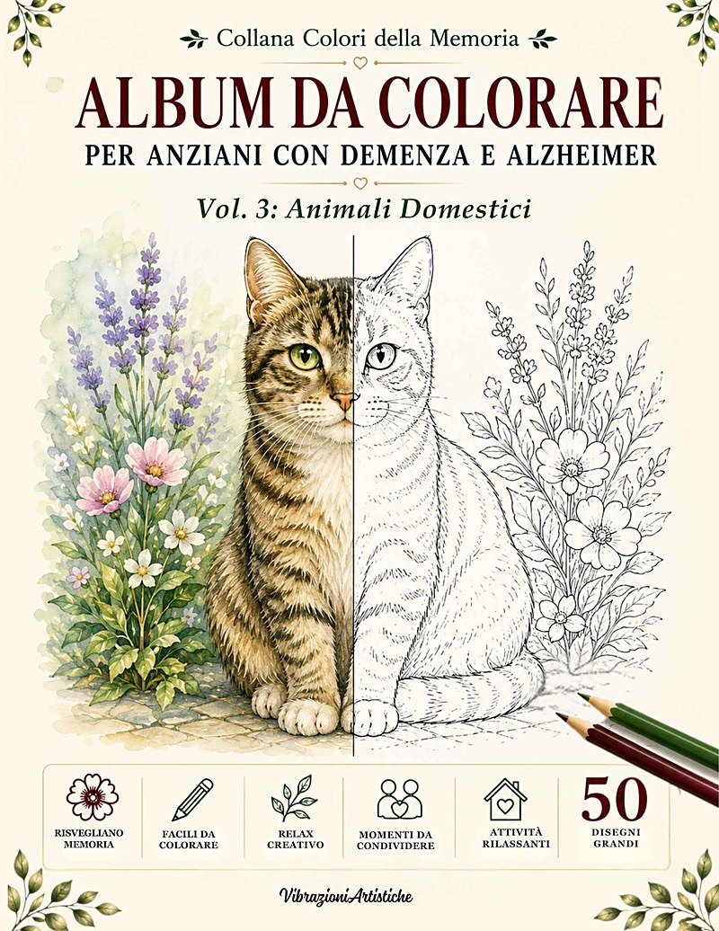 Copertina del libro da colorare Vol. 3: Animali Domestici