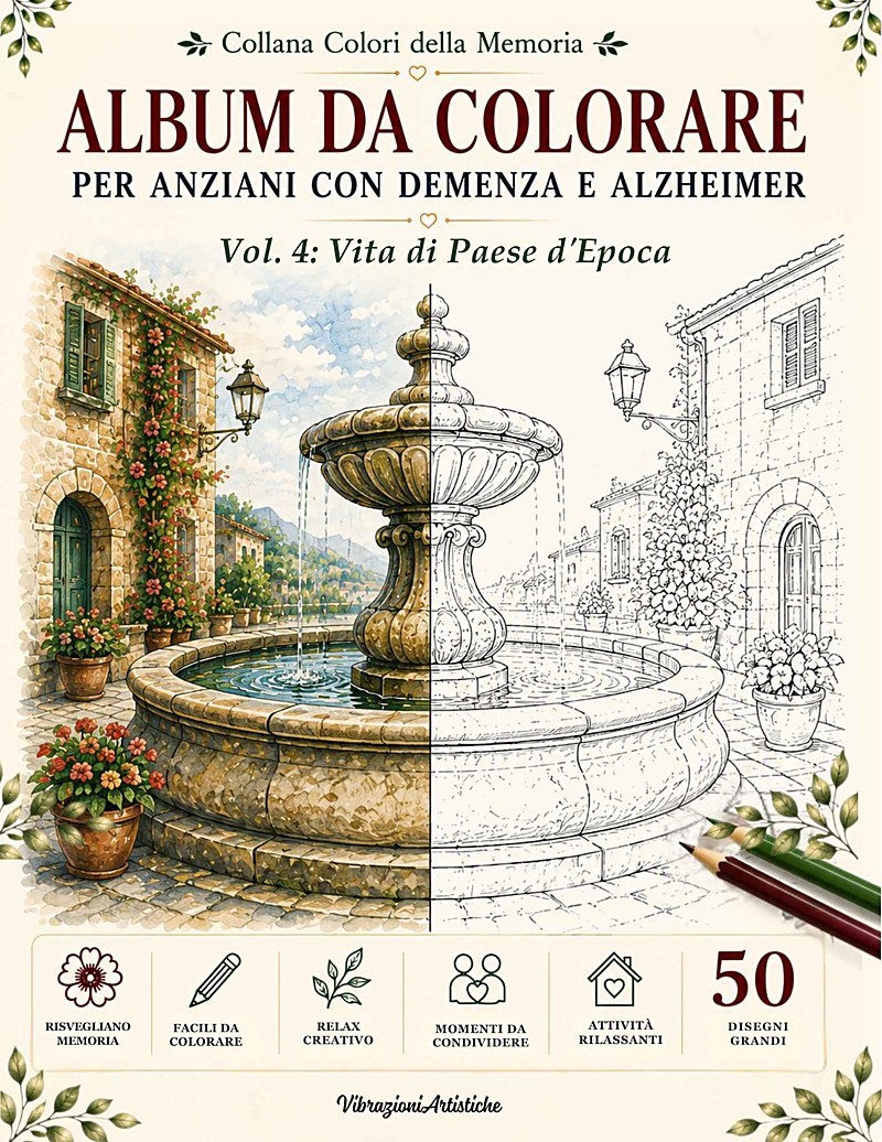Copertina del libro da colorare Vol. 4: Vita di Paese d'Epoca
