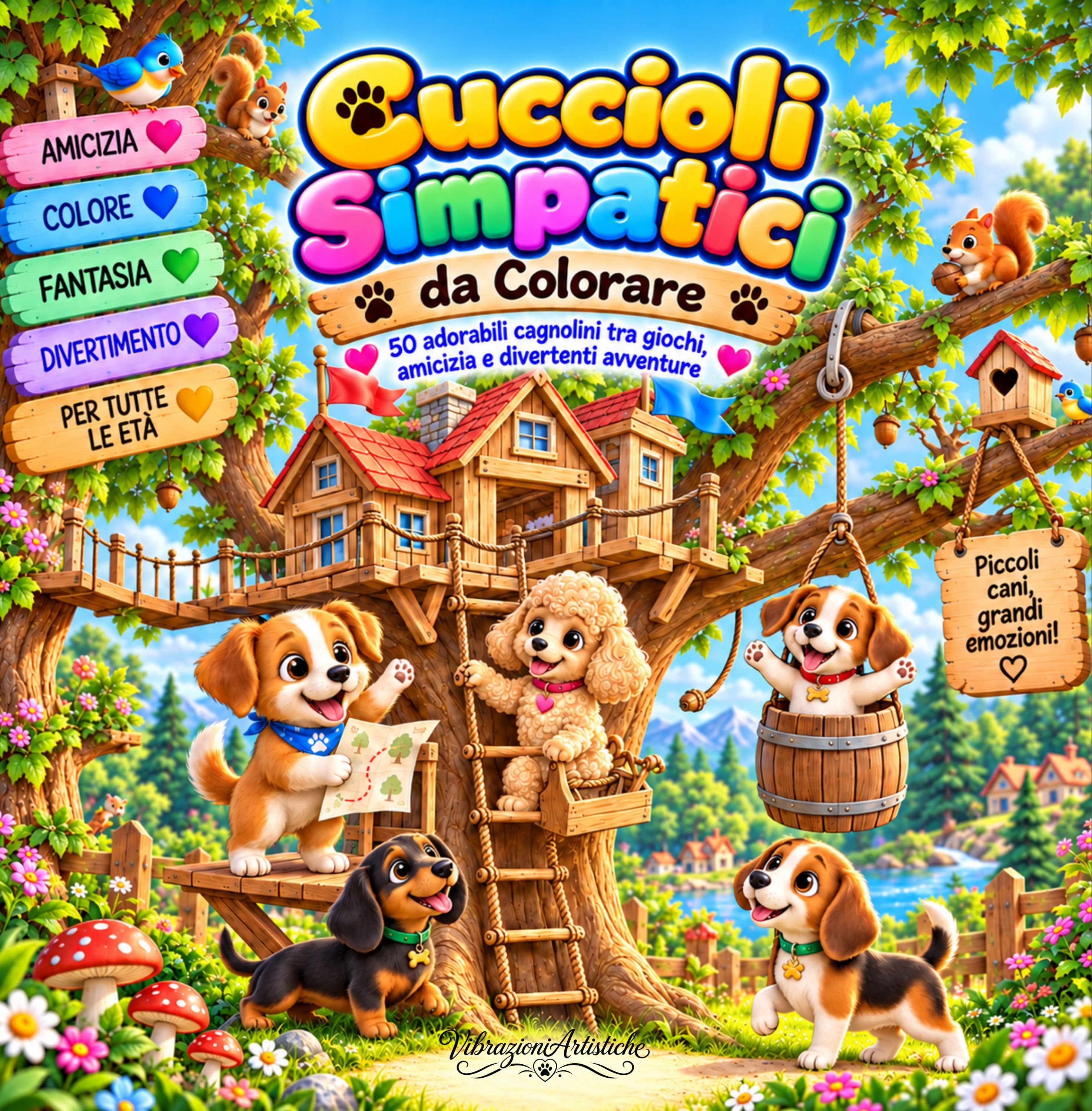 Copertina del libro da colorare Cuccioli Simpatici da Colorare