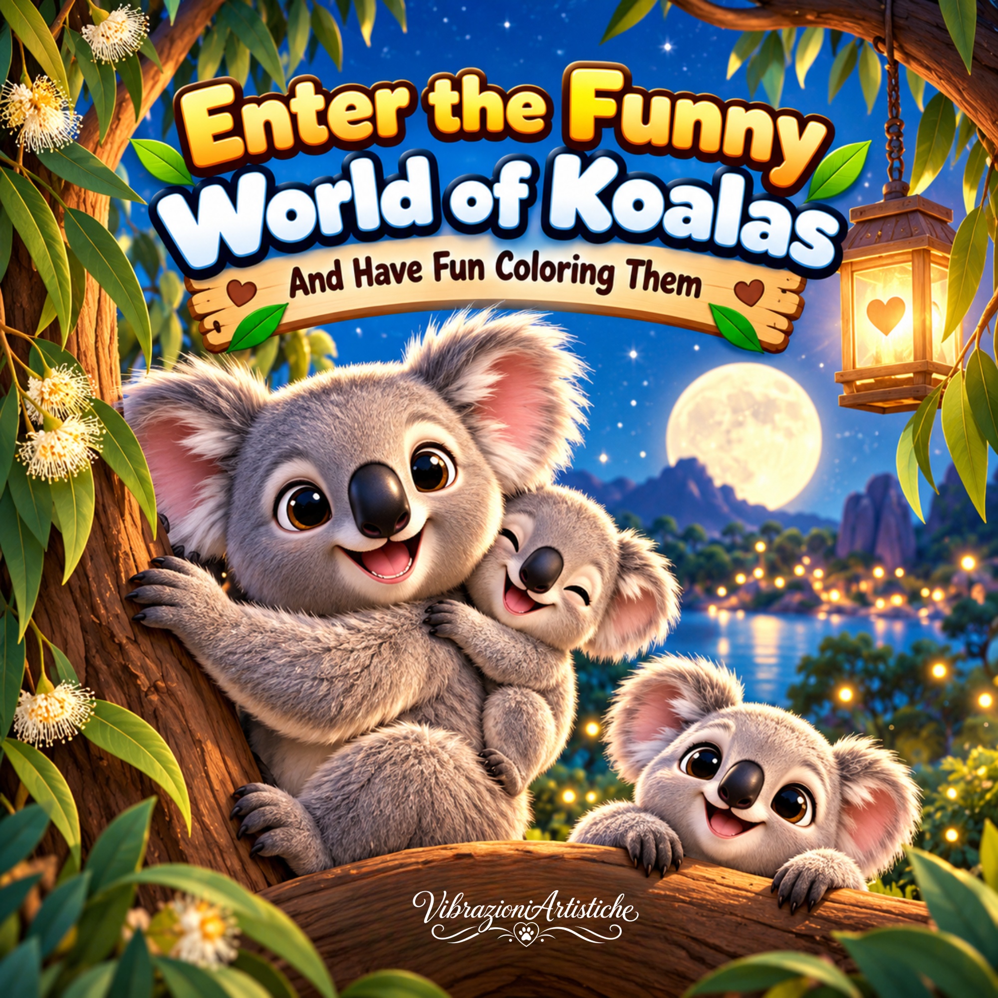 Copertina del libro da colorare Enter the Funny World of Koalas