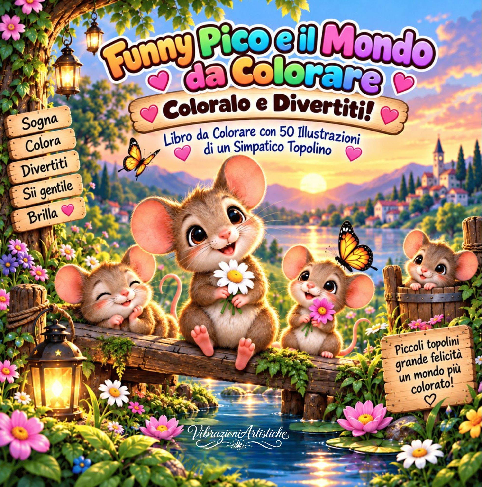 Copertina del libro da colorare Funny Pico e il Mondo da Colorare