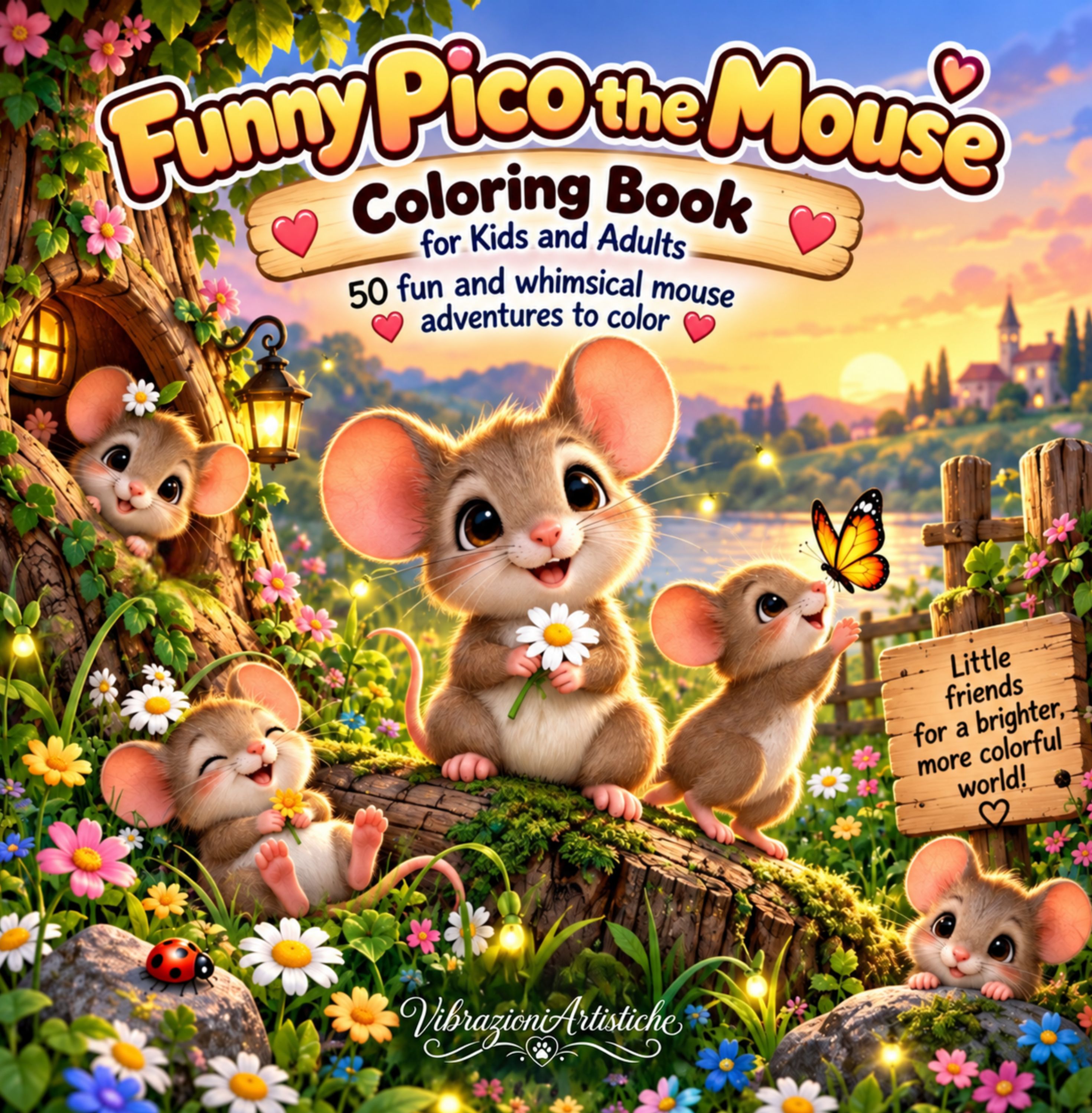 Copertina del libro da colorare Funny Pico the Mouse Coloring Book