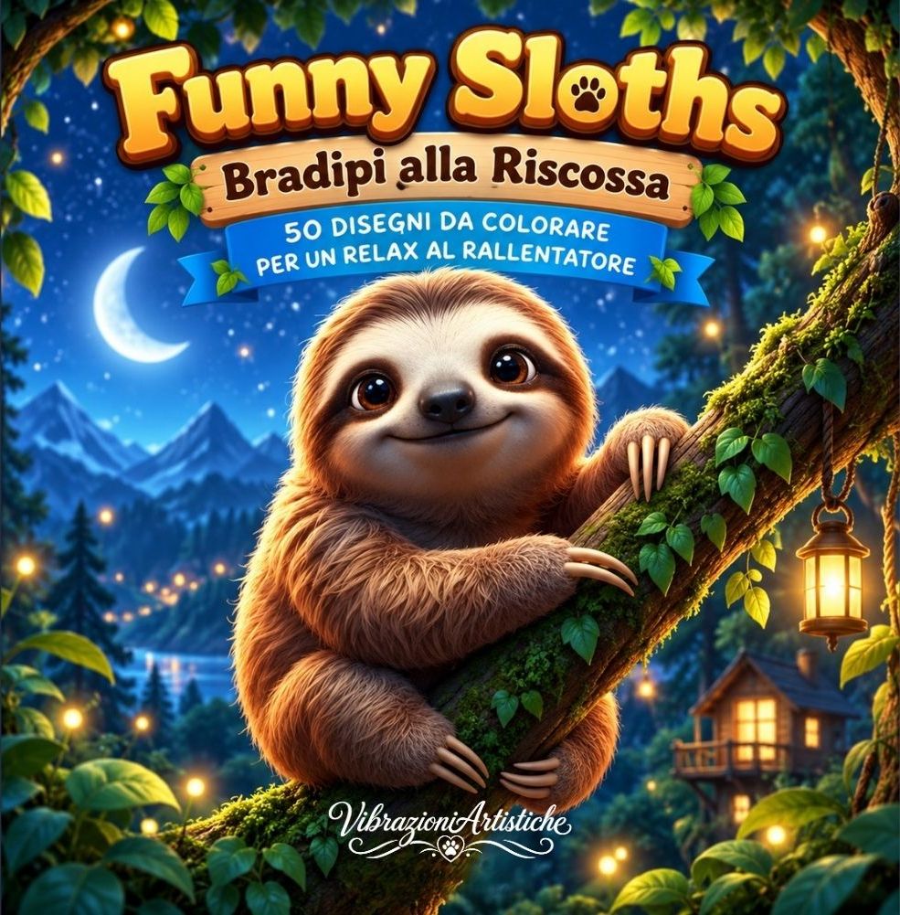 Copertina del libro da colorare Funny Sloths - Bradipi alla Riscossa