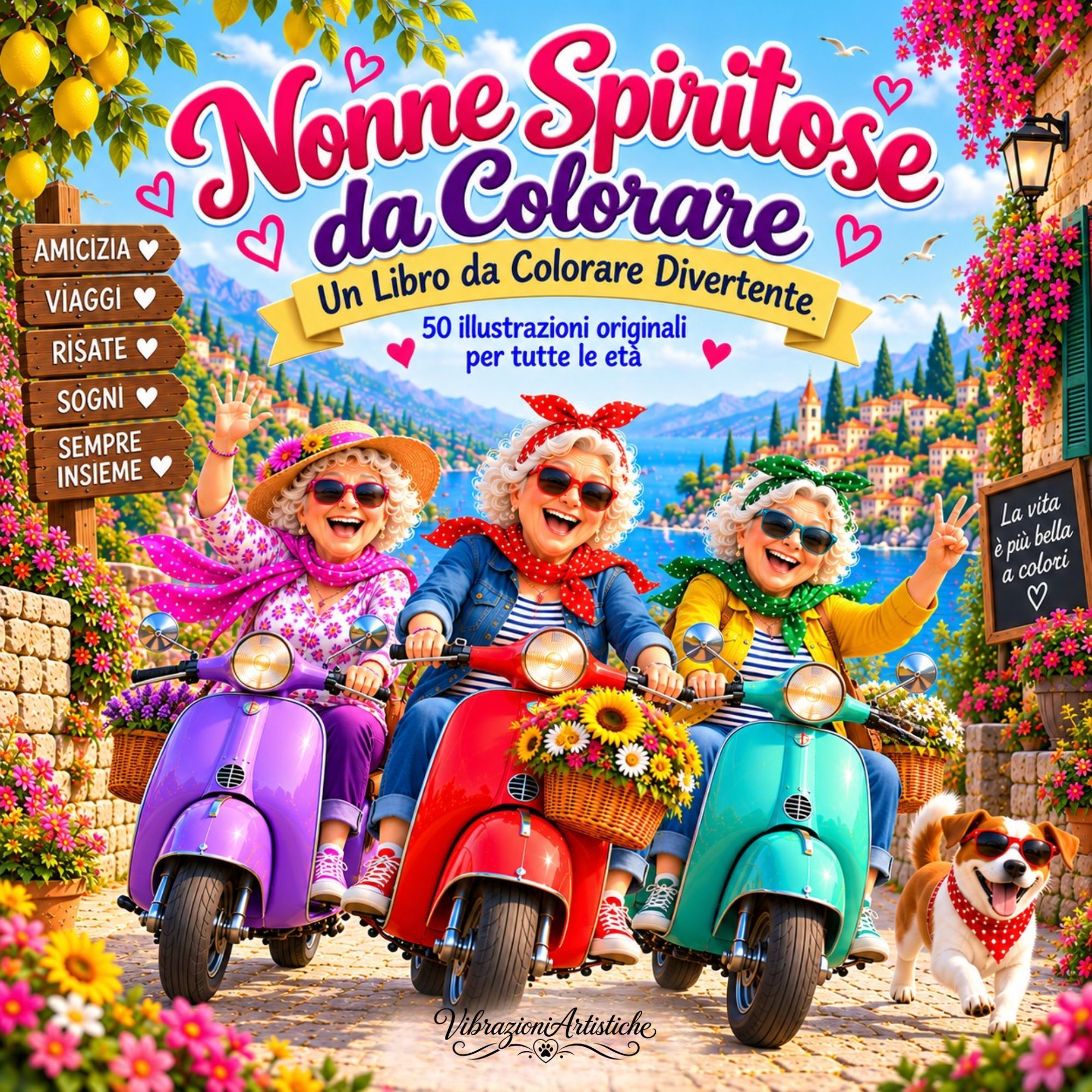 Copertina del libro da colorare Nonne Spiritose da Colorare