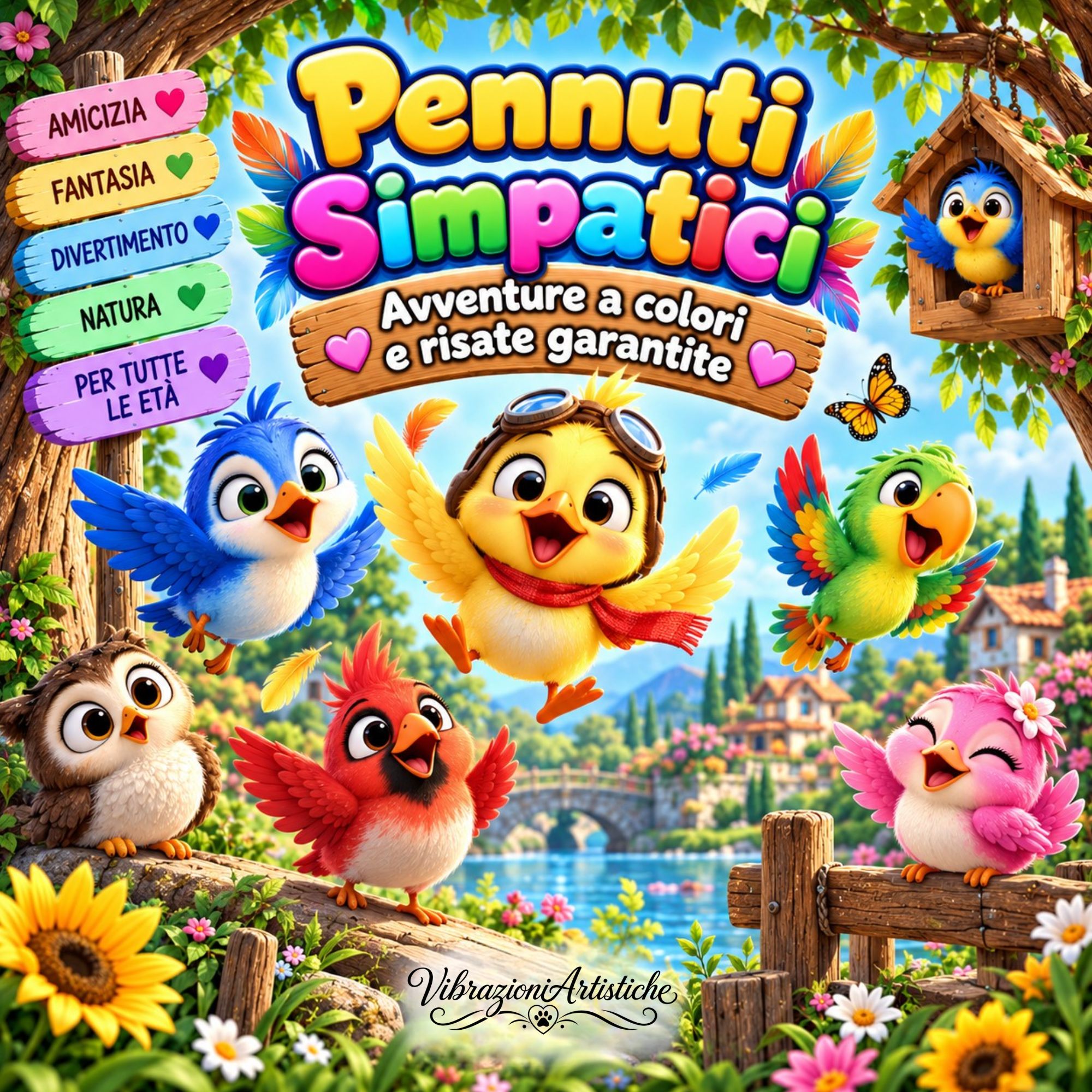 Copertina del libro da colorare Pennuti Simpatici da Colorare