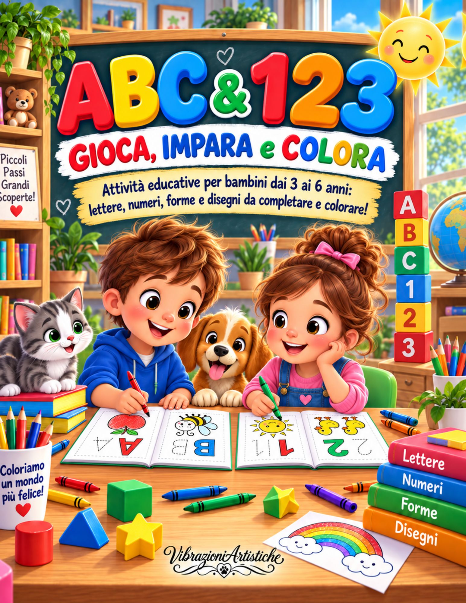 Copertina del libro da colorare ABC & 123 - Gioca, Impara e Colora