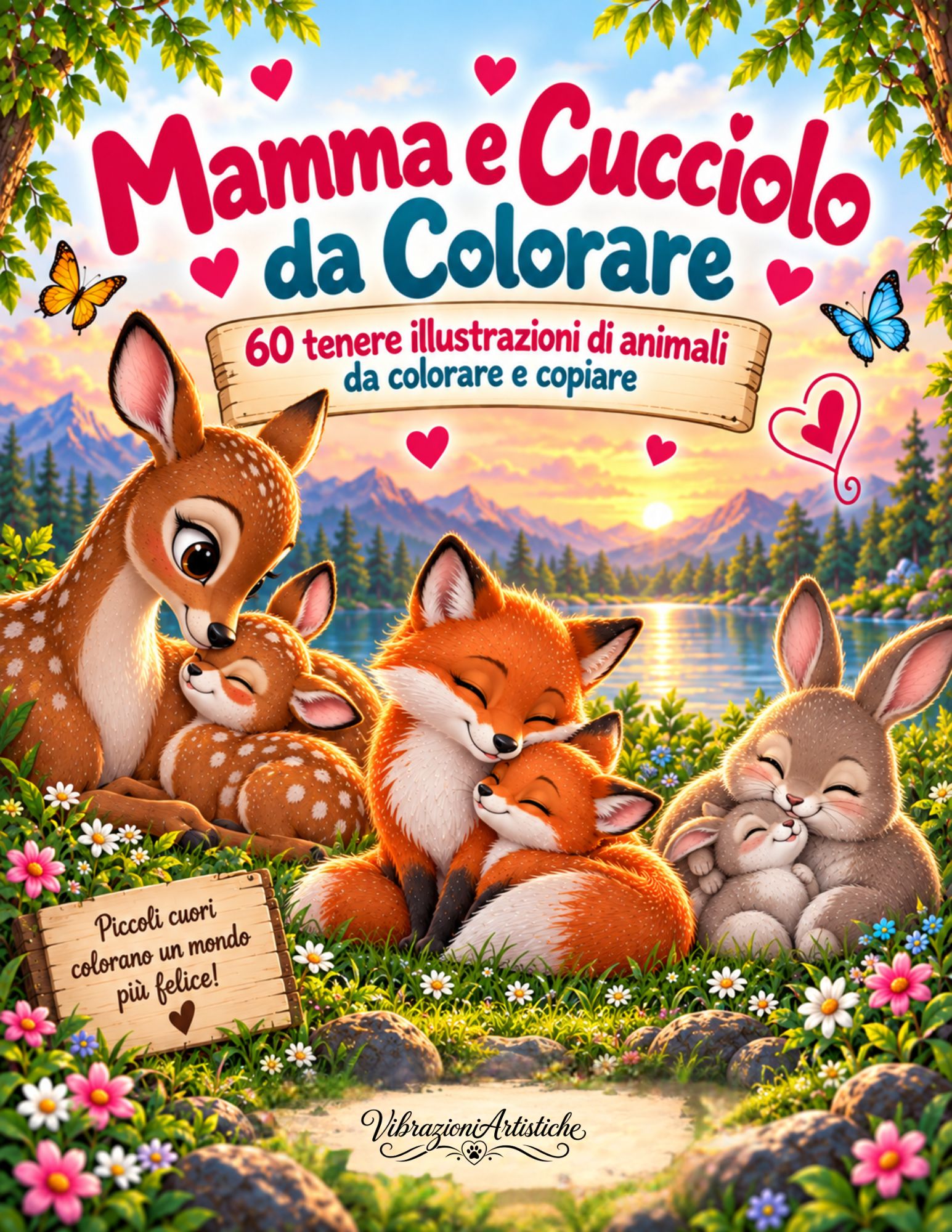 Copertina del libro da colorare Mamma e Cucciolo da Colorare