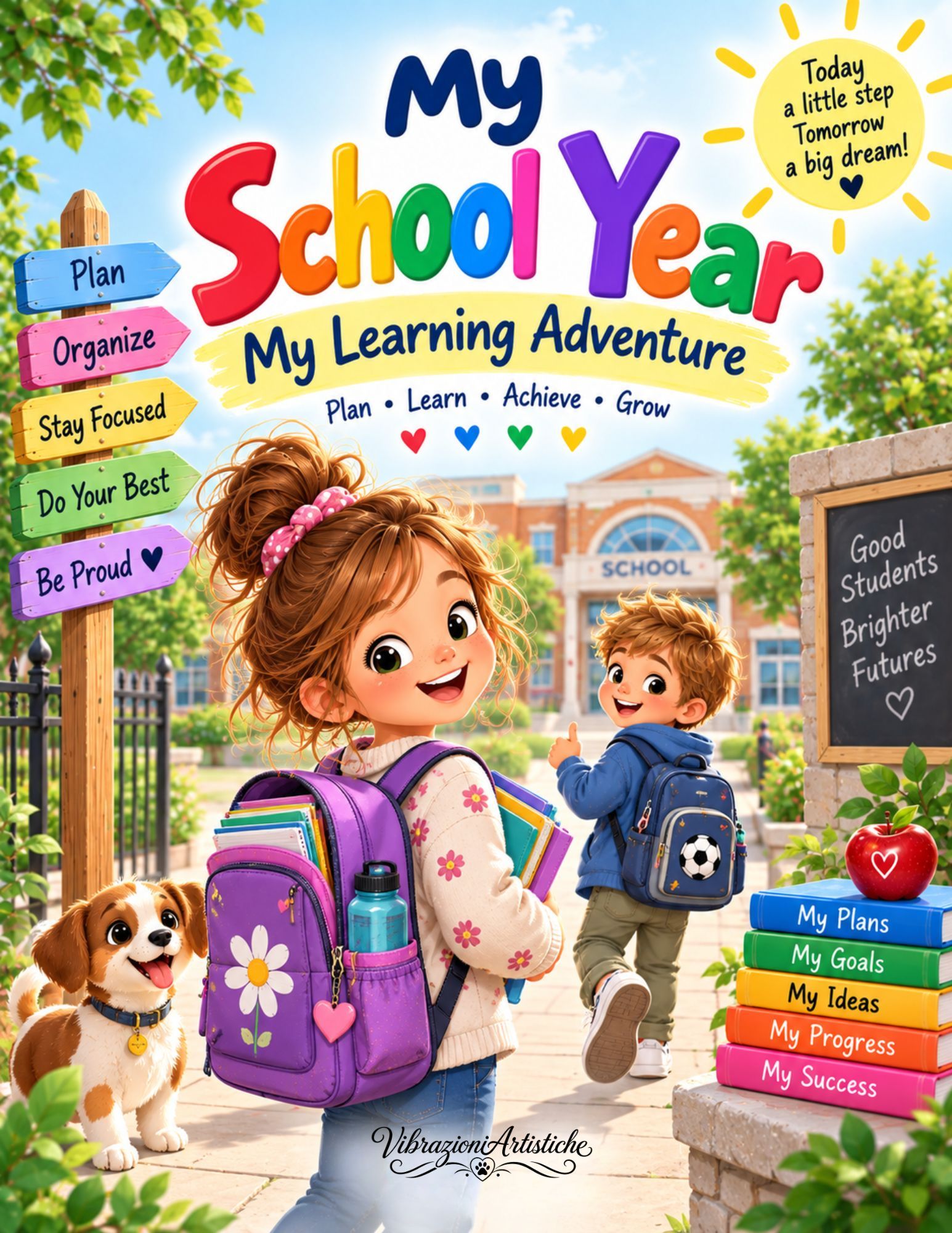 Copertina del libro da colorare My School Year - My Learning Adventure