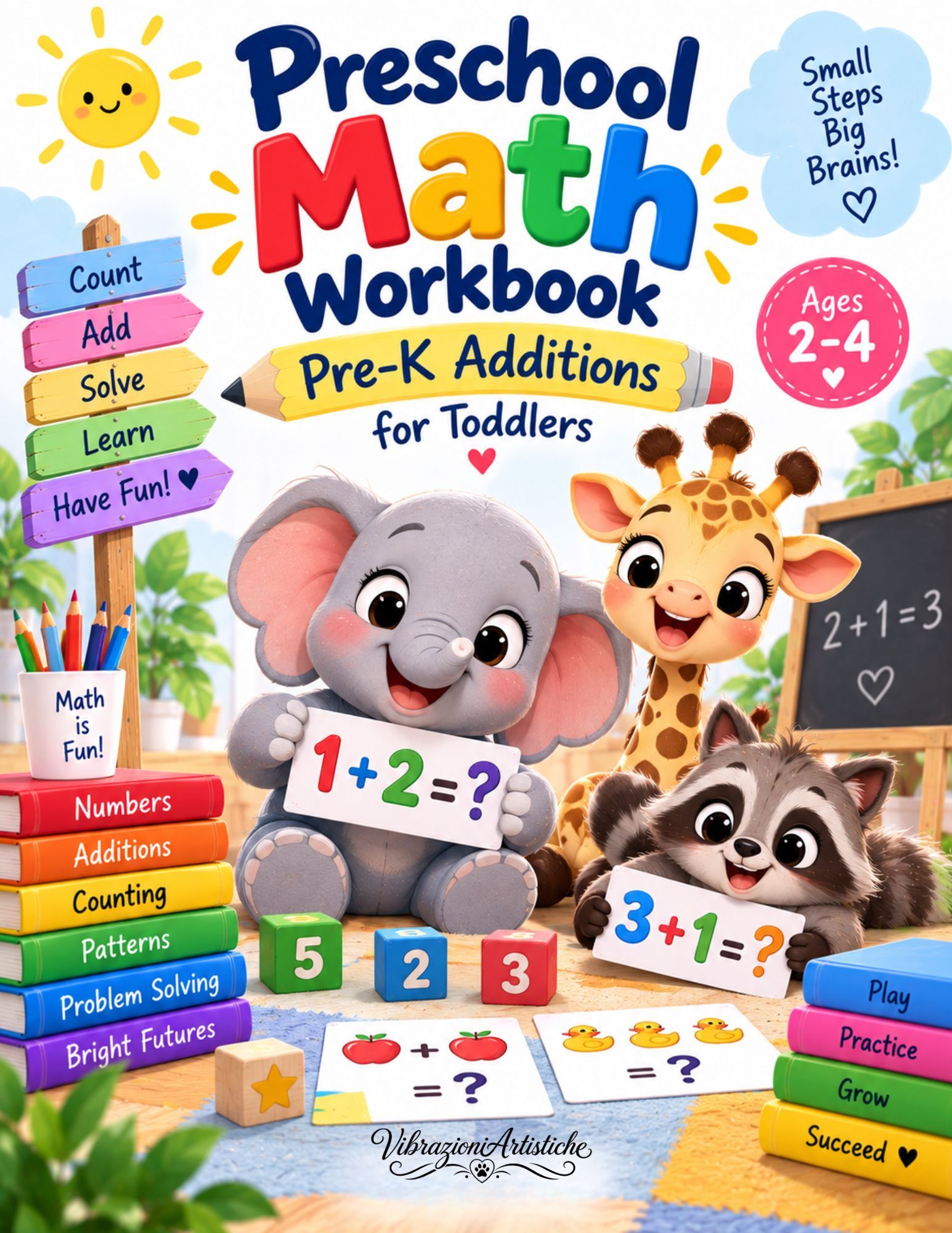 Copertina del libro da colorare Preschool Math Workbook