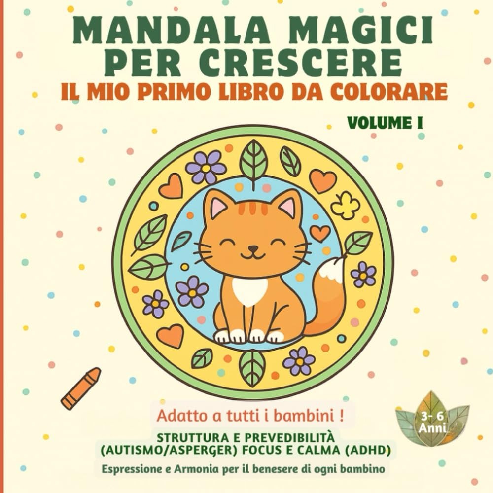Copertina del libro da colorare Mandala Magici per Crescere - Volume I