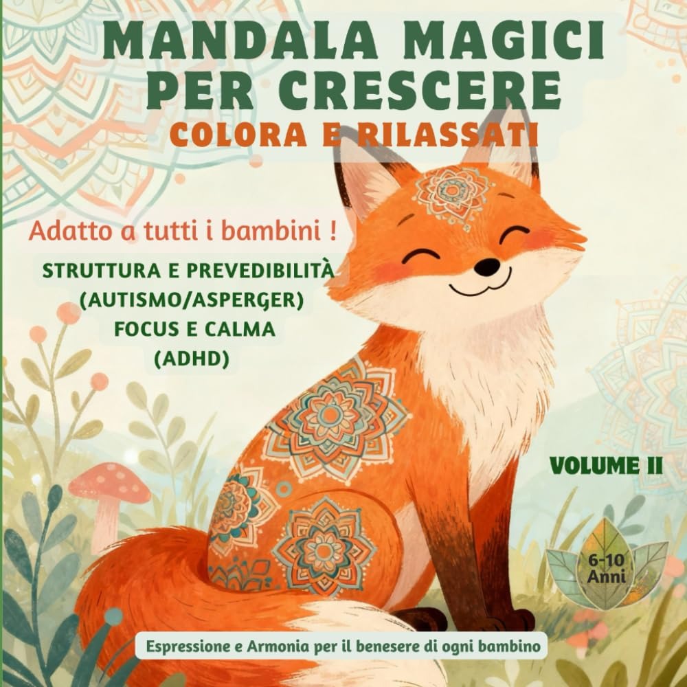 Copertina del libro da colorare Mandala Magici per Crescere - Volume II