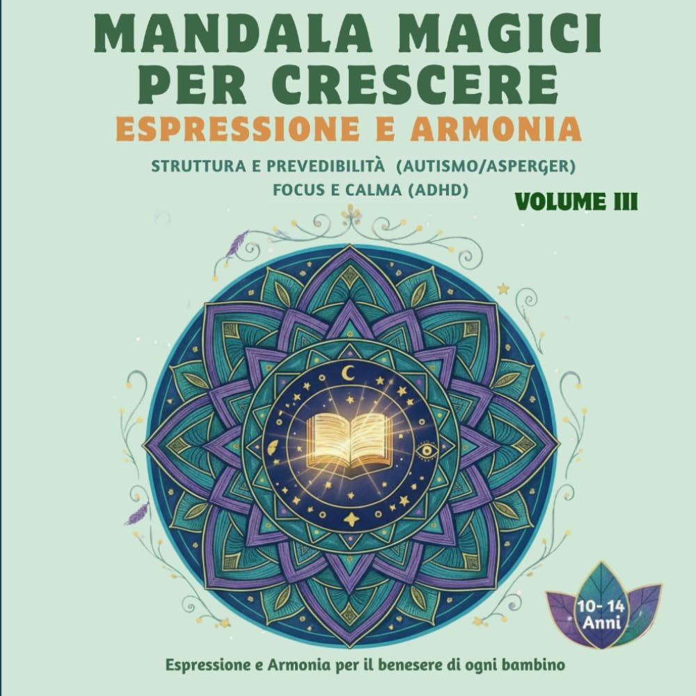Copertina del libro da colorare Mandala Magici per Crescere - Volume III