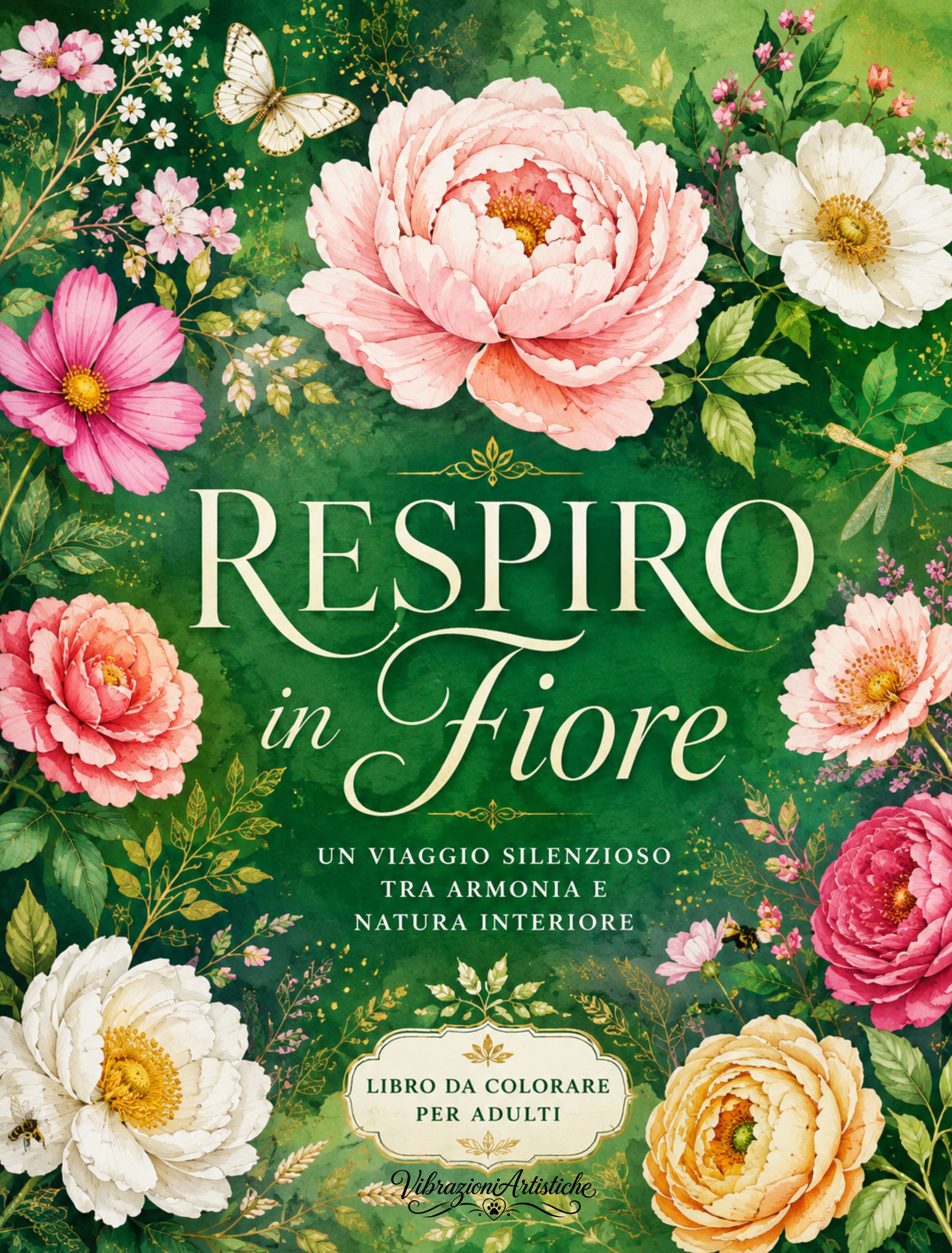 Copertina del libro da colorare Respiro in Fiore