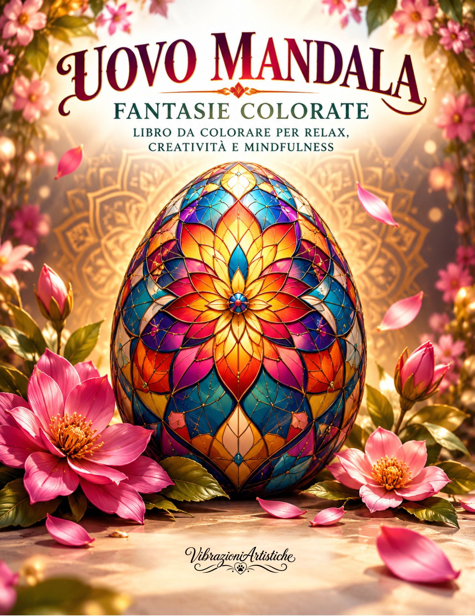 Copertina del libro da colorare Uovo Mandala - Fantasie Colorate