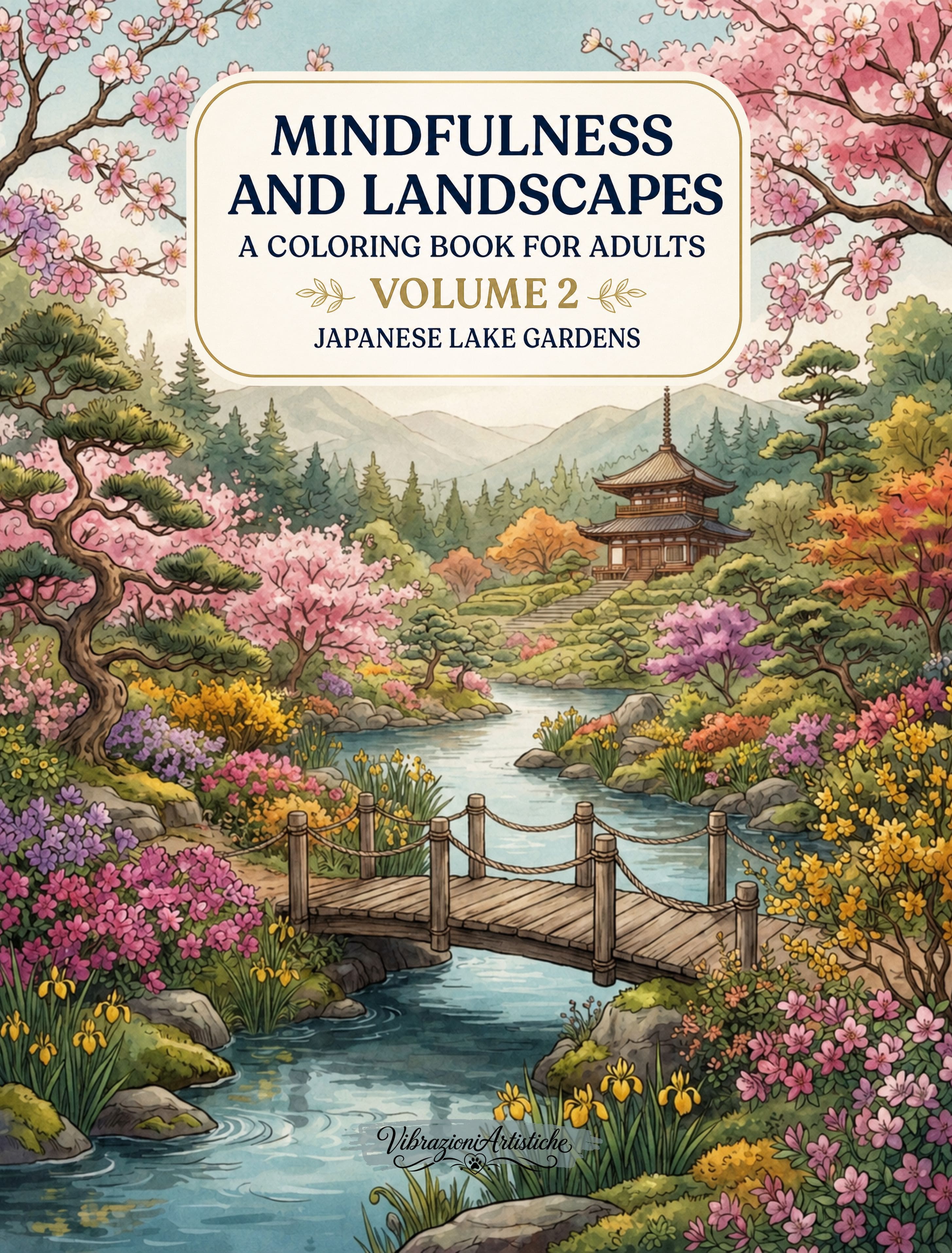Copertina del libro da colorare Mindfulness and Landscapes - Volume 2