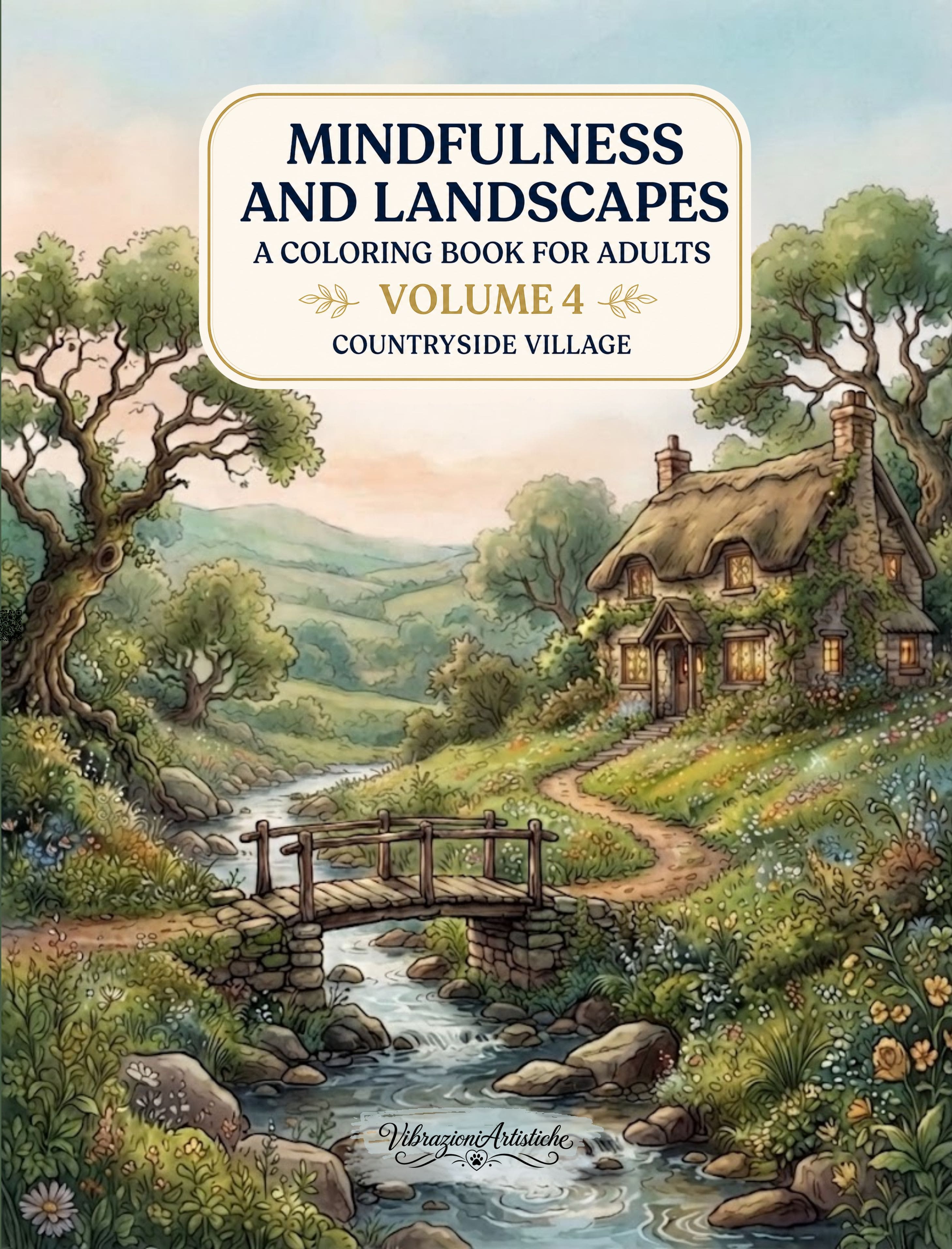 Copertina del libro da colorare Mindfulness and Landscapes - Volume 4