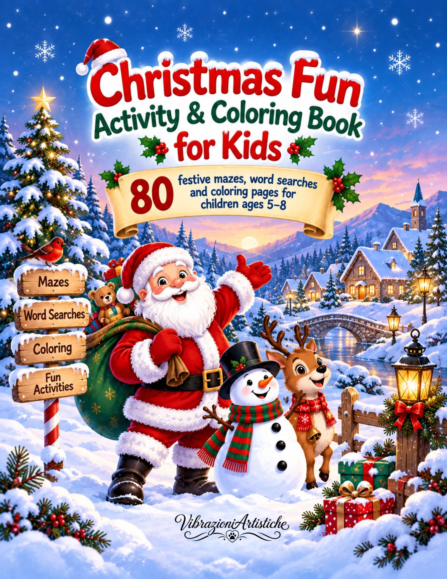 Cover of the coloring book Christmas Fun Activity Coloring Book for Kids