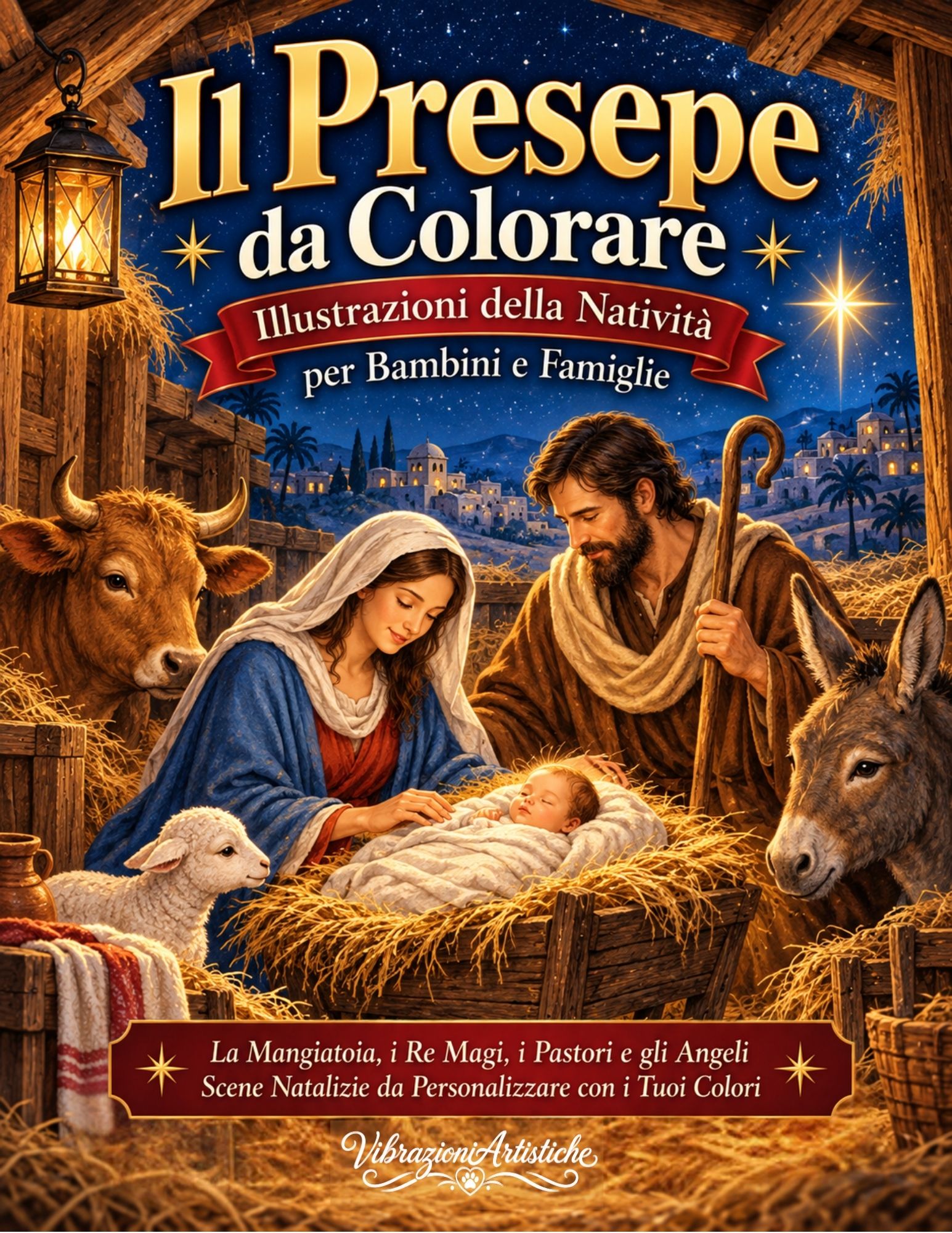 Copertina del libro da colorare Il Presepe da Colorare