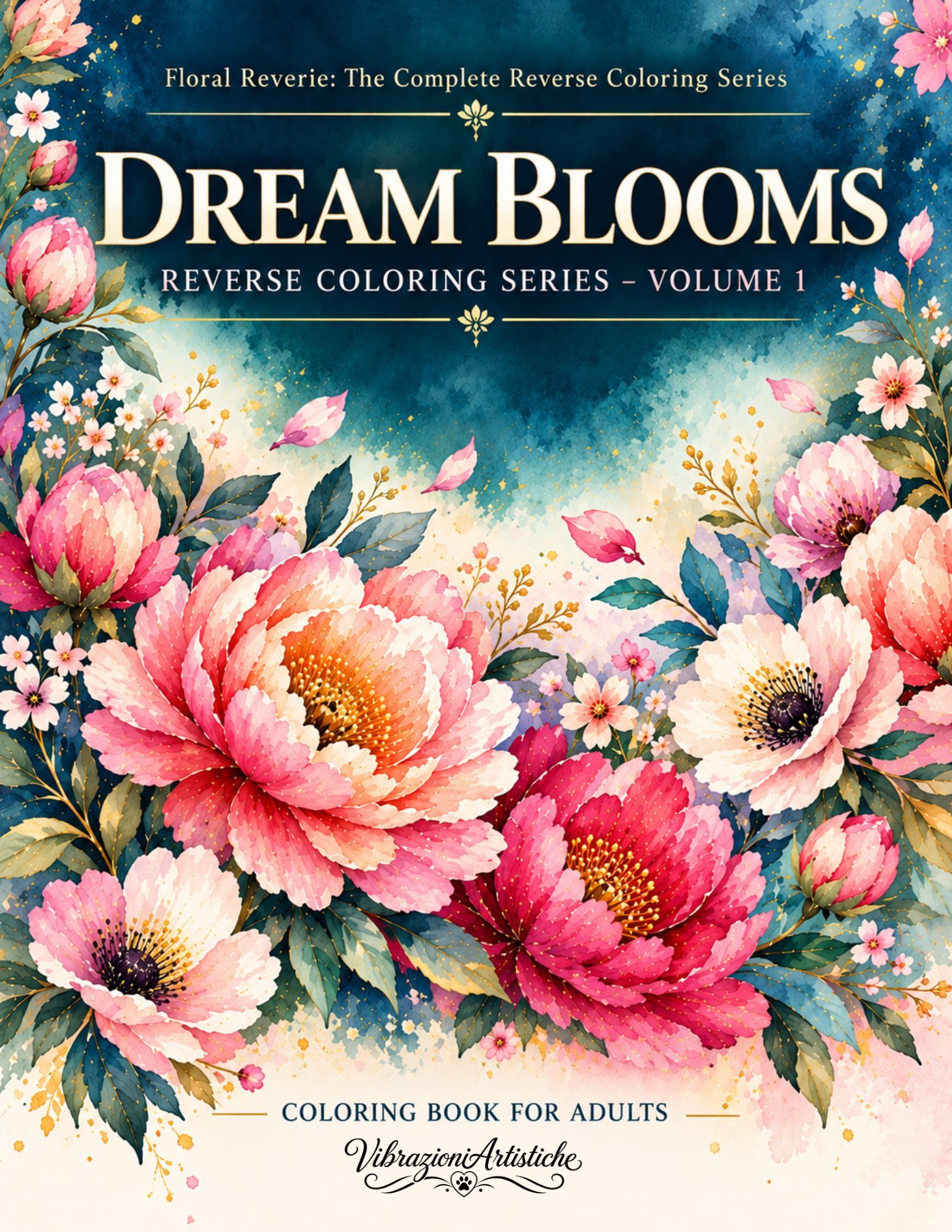 Cover of the coloring book Dream Blooms - Floral Reverie Vol. 1