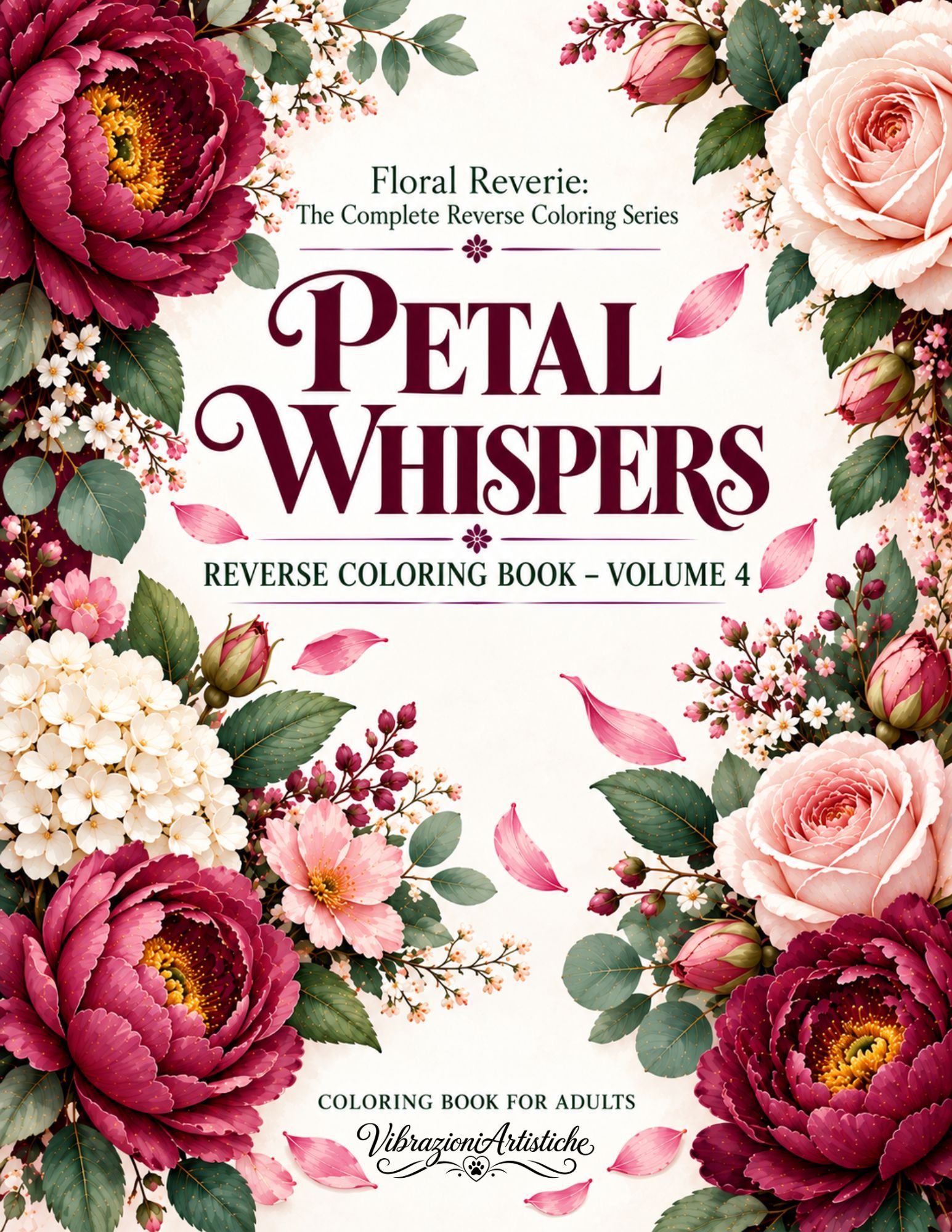 Cover of the coloring book Petal Whispers - Floral Reverie Vol. 4