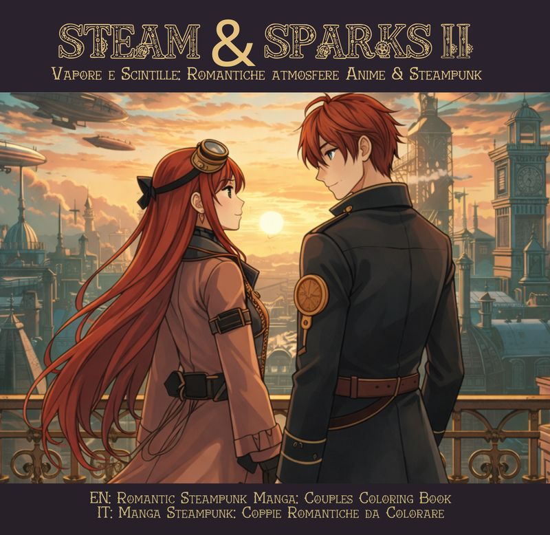 Cover of the coloring book Steam & Sparks II