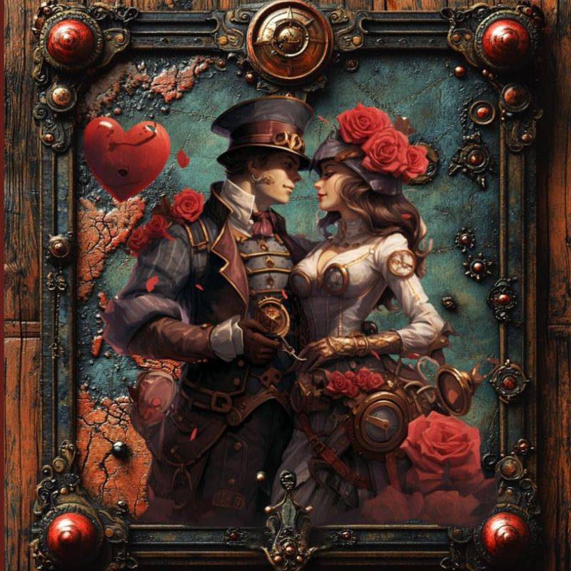 Cover of the coloring book Taccuino Steampunk Love - Volume 1