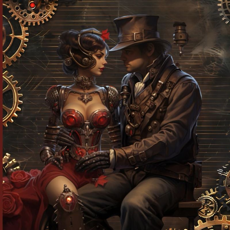 Cover of the coloring book Taccuino Steampunk Love - Volume 2