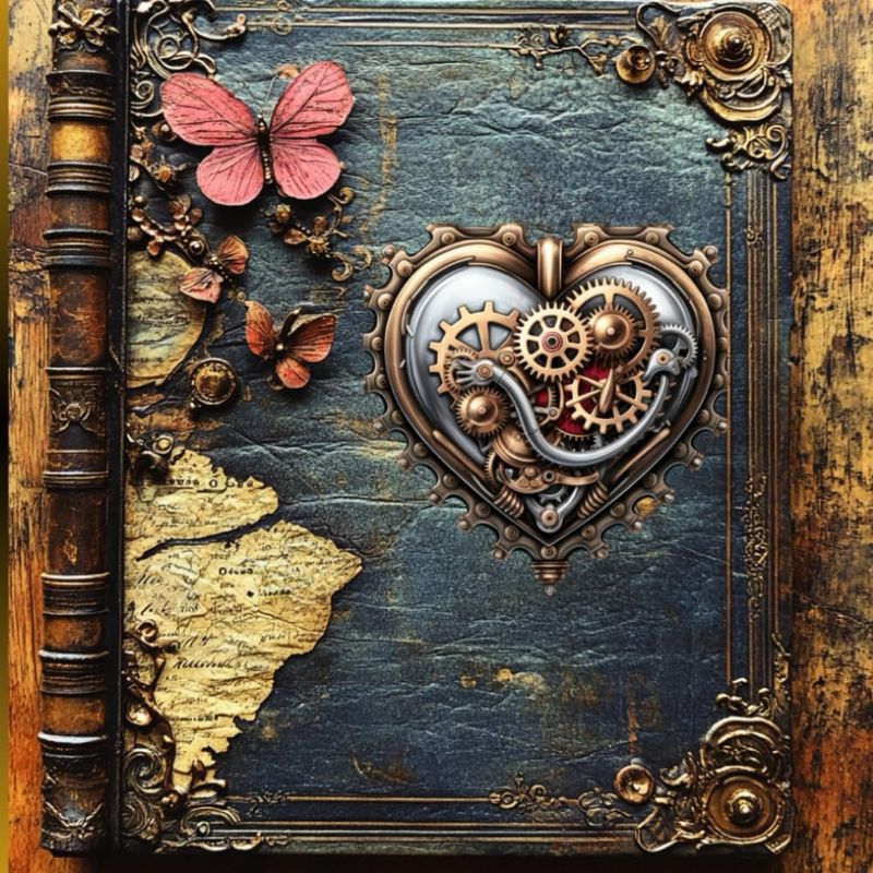 Cover of the coloring book Taccuino Steampunk Love - Volume 3