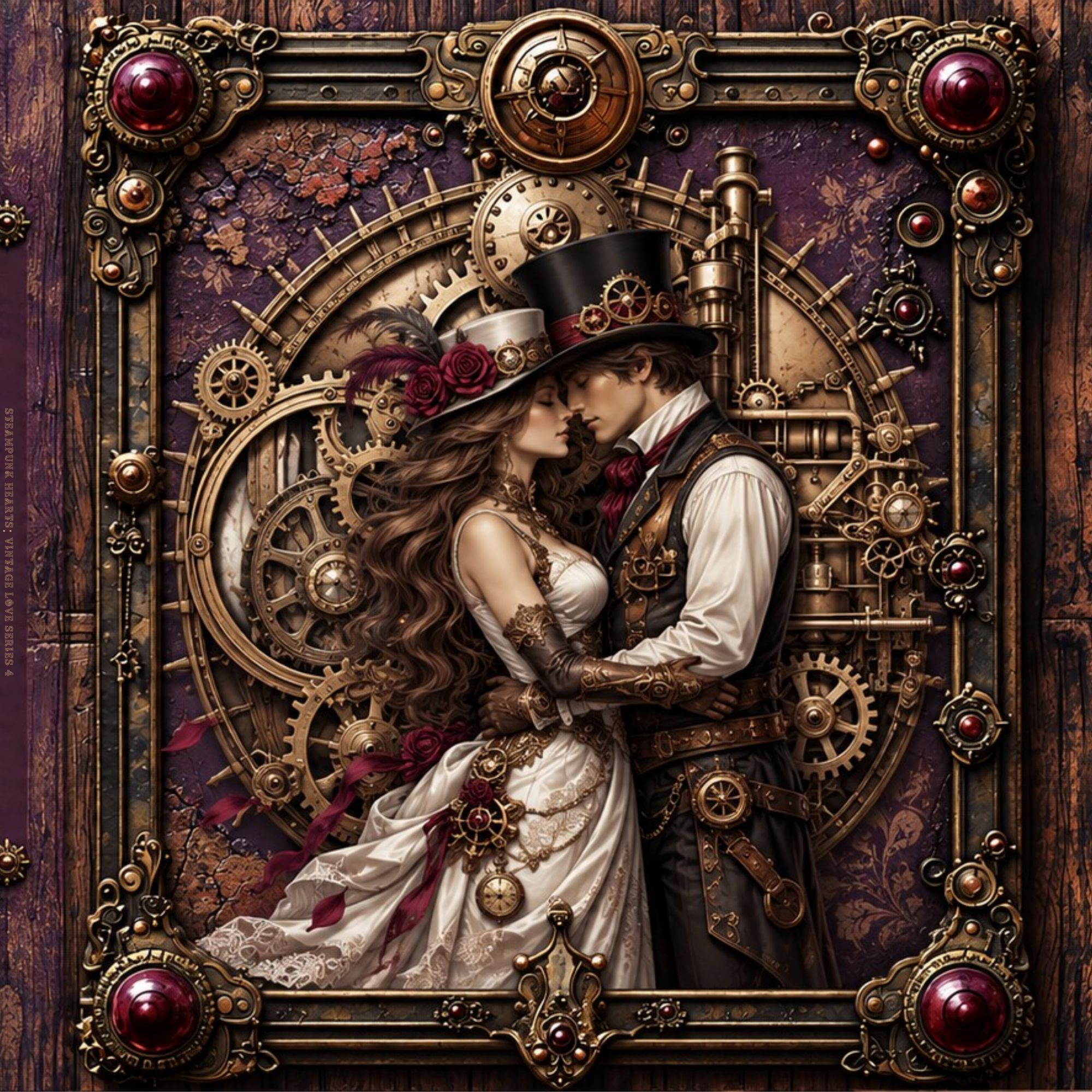 Cover of the coloring book Taccuino Steampunk Love - Volume 4