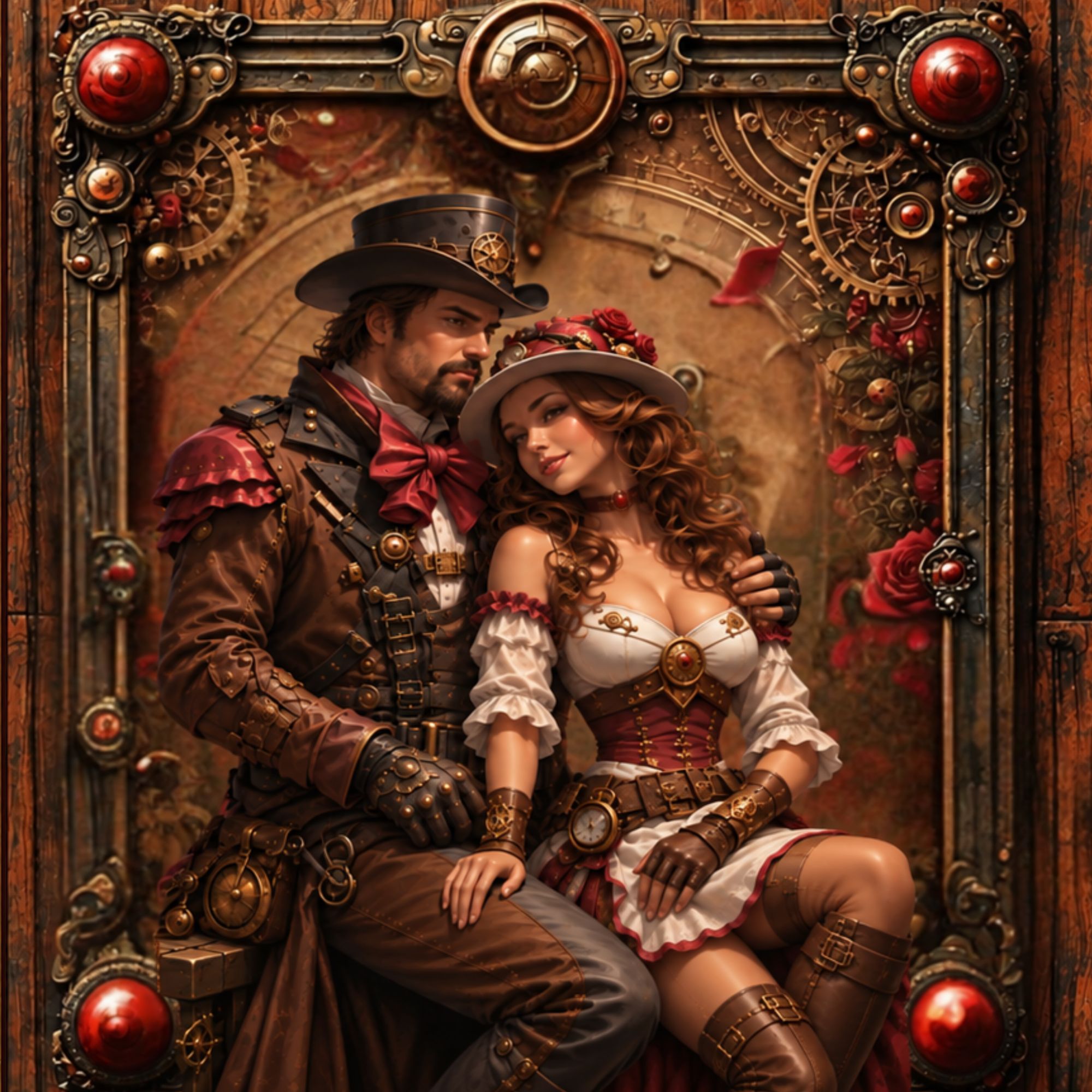 Cover of the coloring book Taccuino Steampunk Love - Volume 5