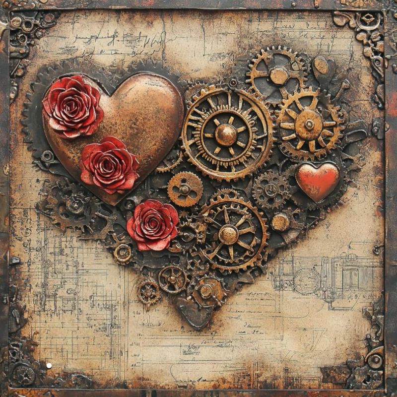 Cover of the coloring book Taccuino Steampunk Love - Volume 6